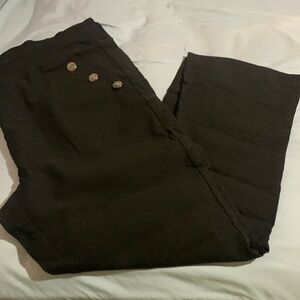 High waisted retro/sailor black ponte pants